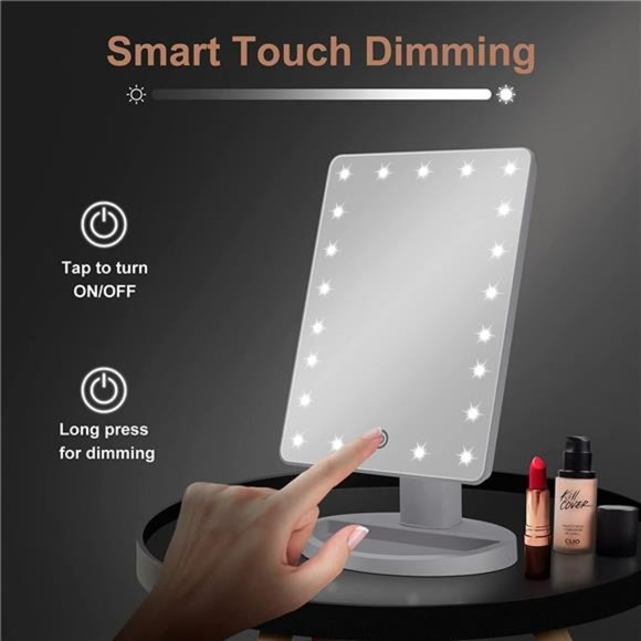 Lighted Makeup Vanity Mirror with 10X Magnifying Mirror, 21 LED Lighted Mirror - Picture 3 of 6